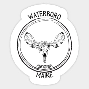 Waterboro Maine Moose Sticker